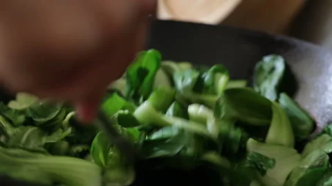 Cooking Bok Choy Stock Footage 232970851