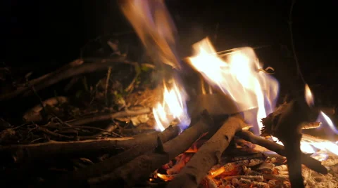 Cooking on the bonfire Stock Footage 49444372