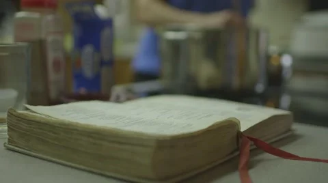 Cooking book close up Stock Footage 44386923