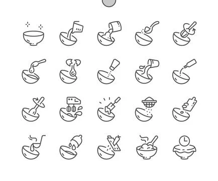 Cooking bowl steps. Recipes. Adding spice. Illustrazione stock