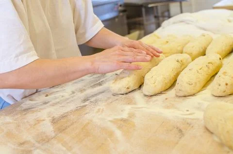 Cooking bread dumplings Stock Photos