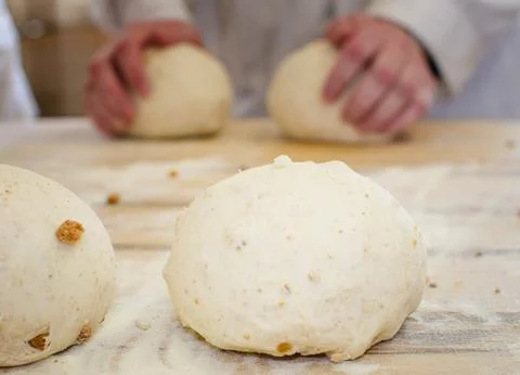 Cooking bread dumplings Stock Photos