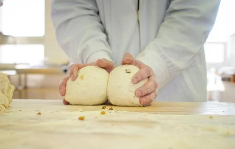 Cooking bread dumplings Stock Photos