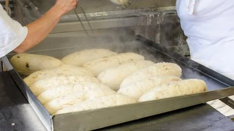 Cooking bread dumplings Stock Photos