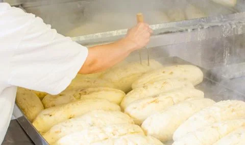 Cooking bread dumplings Stock Photos