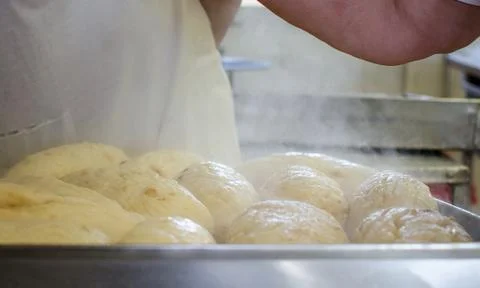Cooking bread dumplings Stock Photos