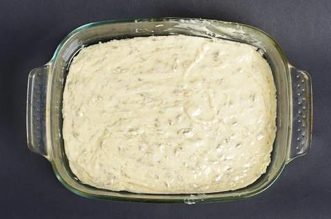 Cooking bread at home. Bread dough close up Stock Photos