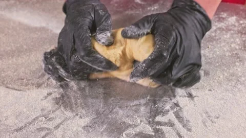 Cooking bread with women's hands. Stock Footage 155522901