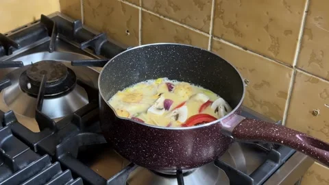Cooking Breakfast Dish Stock Footage 310821523