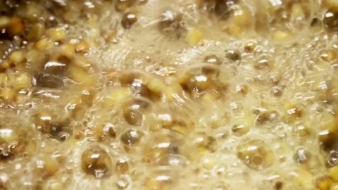 Cooking buckwheat groats Stock Footage