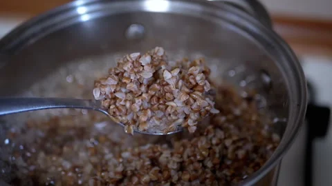 Cooking Buckwheat A Nutritious Grain in Action, a fantastic staple for every Video stock 312014831