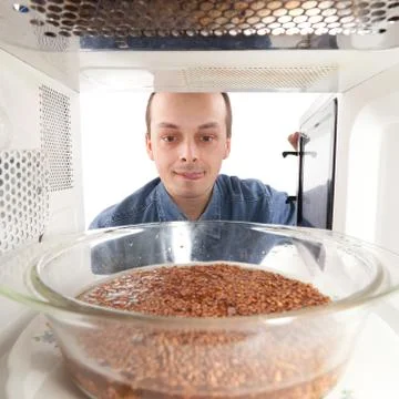 Cooking buckwheat Stock Photos