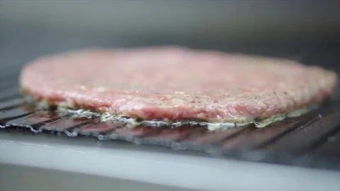 Cooking burger cutlets Stock Footage 85096340