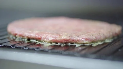 Cooking burger cutlets Stock Footage 85096674