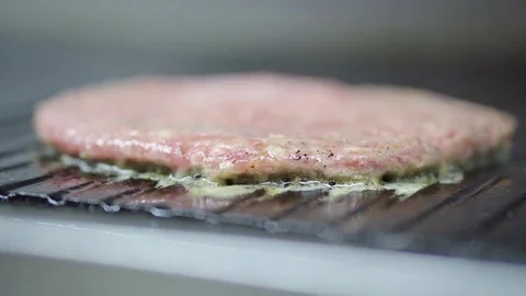 Cooking burger cutlets Stock Footage 85097086