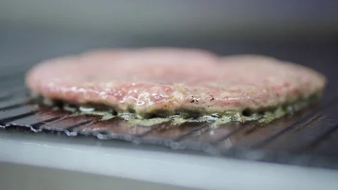 Cooking burger cutlets Stock Footage 85097338