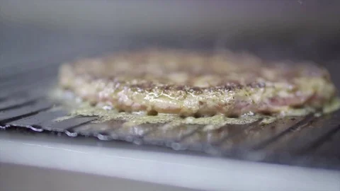 Cooking burger cutlets Stock Footage 85097352