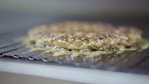 Cooking burger cutlets Stock Footage 85754044