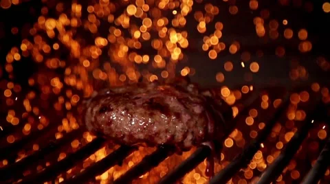 Cooking burger in slow motion Stock Footage 67858744