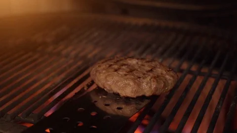 Cooking burger steak on the fire Stock Footage 111649248