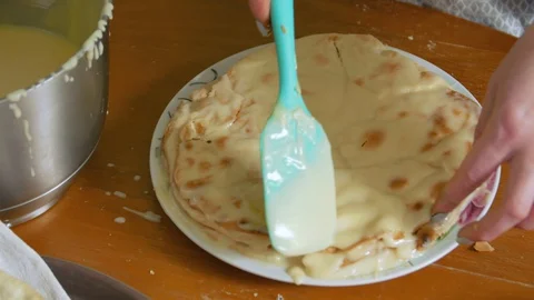 Cooking Cake With Cream Stock Footage 129169572