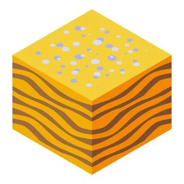 Cooking cake icon isometric vector. Napoleon dessert Stock Illustration