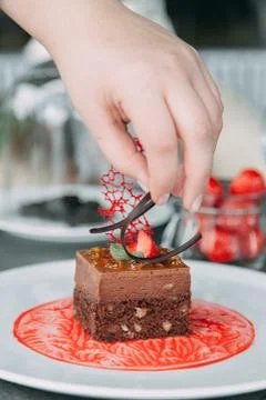 Cooking a cake Foto stock