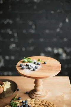Cooking cake on the table and baking cake ingredients Stock Photos