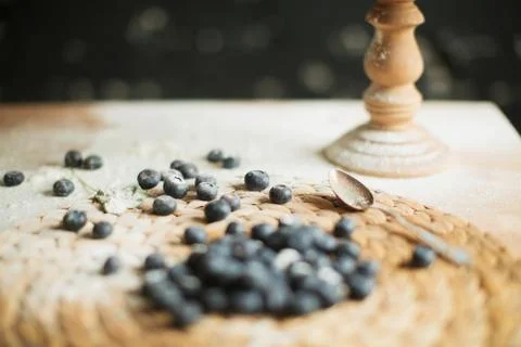 Cooking cake on the table and baking cake ingredients Stock Photos