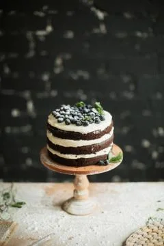 Cooking cake on the table and baking cake ingredients Stock Photos