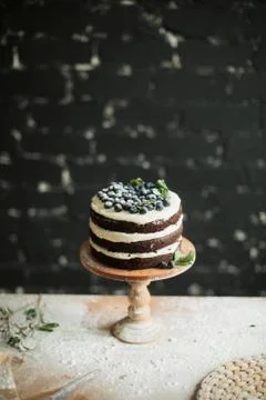 Cooking cake on the table and baking cake ingredients Stock-Fotos