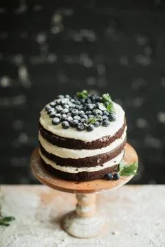 Cooking cake on the table and baking cake ingredients Stock Photos