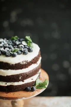 Cooking cake on the table and baking cake ingredients Stock Photos