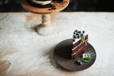 Cooking cake on the table and baking cake ingredients Stock Photos