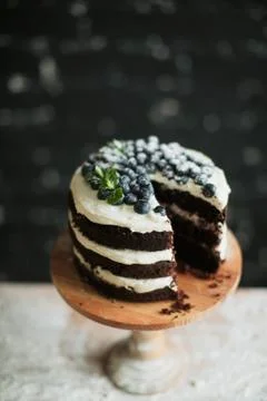 Cooking cake on the table and baking cake ingredients Stock Photos