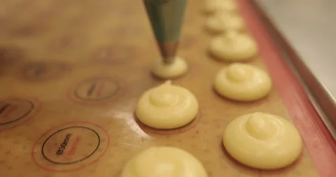 Cooking cakes using a cooking syringe Stock Footage 253851690