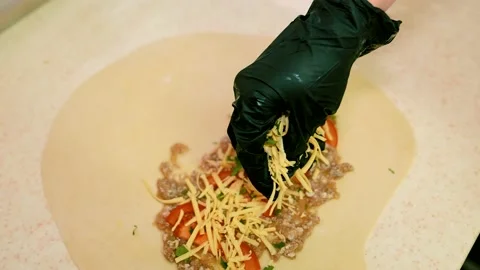 Cooking calzone Stock Footage 234134893