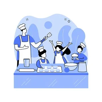 Cooking camp abstract concept vector illustration. Illustrazione stock