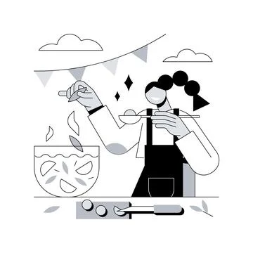 Cooking camp abstract concept vector illustration. Stock Illustration