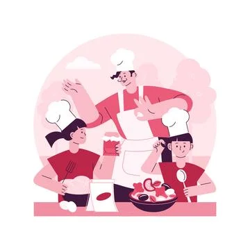 Cooking camp abstract concept vector illustration. Stock Illustration