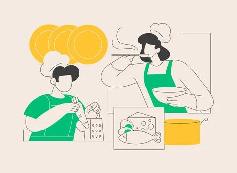 Cooking camp abstract concept vector illustration. Stock Illustration