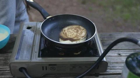 Cooking at campsite Stock Footage 263786523