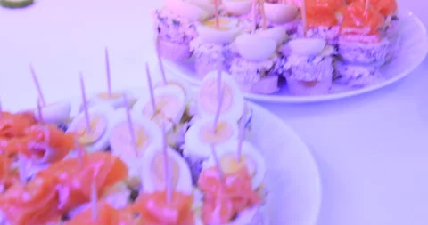 Cooking canapes in the kitchen at home Video stock 145932674