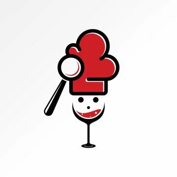 Cooking chef hat explore magnifying and wine glass food drink kitchen Illustrazione stock