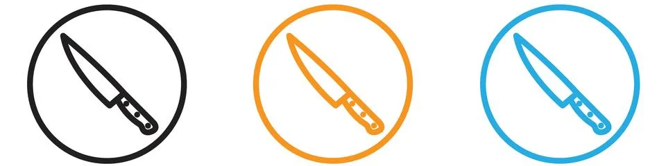 Cooking chef knife icon vector logo set collection for web app ui Illustrazione stock
