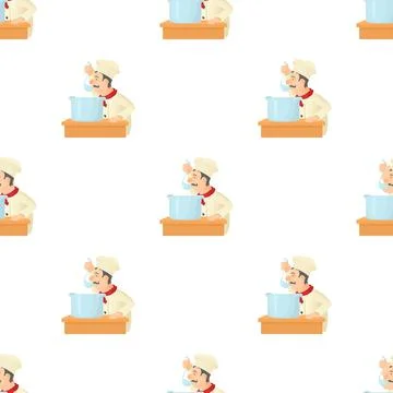 Cooking chef pattern seamless vector Stock Illustration