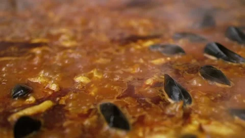 Cooking Chef Prep Culinary Preparation Mussels Food Stock Footage 130837671