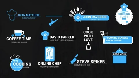 Cooking &amp; Chef Titles After Effects stock
