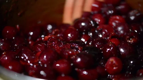 Cooking cherry fruit jam. Video stock 132440903