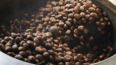 Cooking chestnut in roasting machine. Stock Footage 305772983